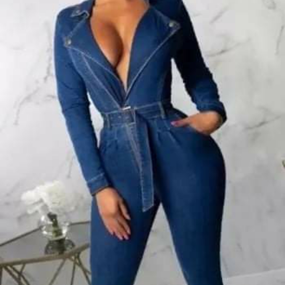 Women’s cowboy denim jumpsuit (petite)